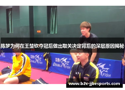 陈梦为何在王楚钦夺冠后做出取关决定背后的深层原因揭秘