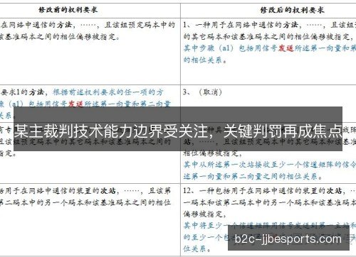 某主裁判技术能力边界受关注，关键判罚再成焦点